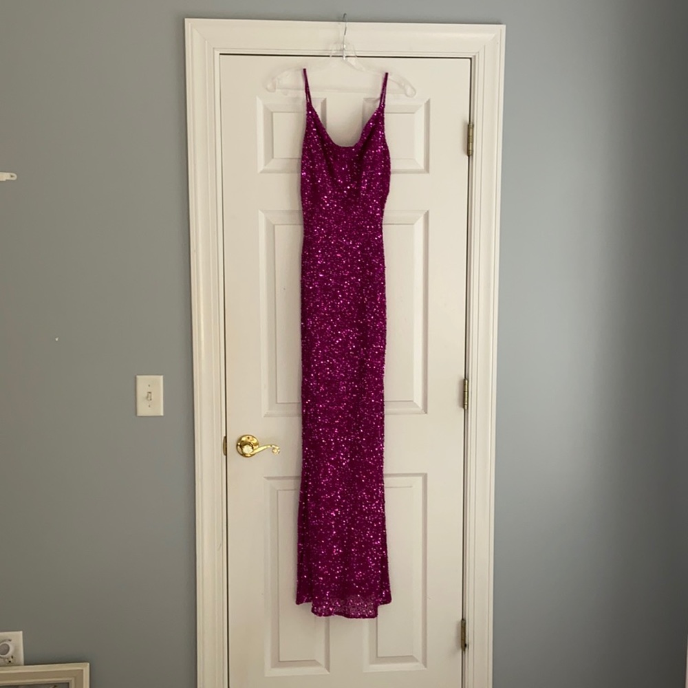 Scala magenta sequin prom/pageant dress